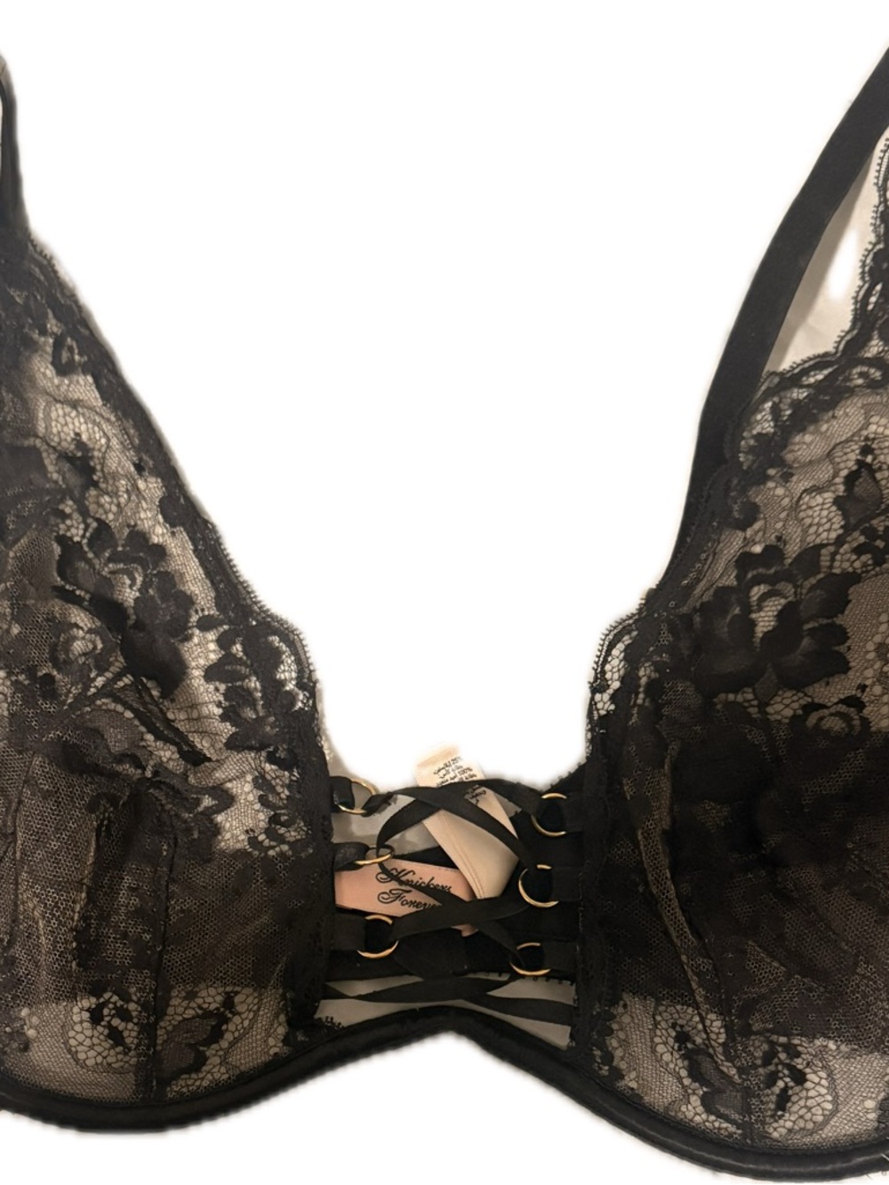 Agent Provocateur Black Lace Underwire Bra with Strappy Front - Picture 4 of 10